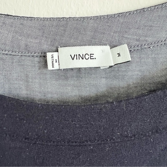 VINCE Womens top Sz M Navy blue layered top shirt - Picture 2 of 9